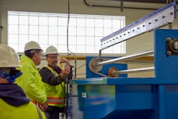 Foth's Rob Brillhart, right, at a Wisconsin wastewater treatment facility. Foth's Rob Brillhart, right, at a Wisconsin wastewater treatment facility.
