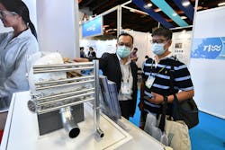 TIWW 2023 features international exhibitors from the US, France, Denmark, Australia, and more, showcasing comprehensive smart water solutions. The image shows the booth of Veolia, a French company, at TIWW 2022. TIWW 2023 features international exhibitors from the US, France, Denmark, Australia, and more, showcasing comprehensive smart water solutions. The image shows the booth of Veolia, a French company, at TIWW 2022.