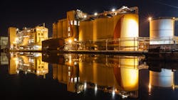 The Cargill processing plant at night. The Cargill processing plant at night.