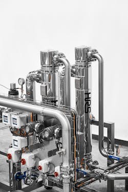 The HRS K Series is a complete stainless-steel shell and tube heat exchanger for industrial use.