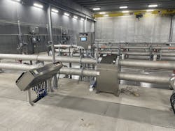 The ultraviolet light system used to disinfect clean final effluent before discharge to the Big Sioux River. The ultraviolet light system used to disinfect clean final effluent before discharge to the Big Sioux River.