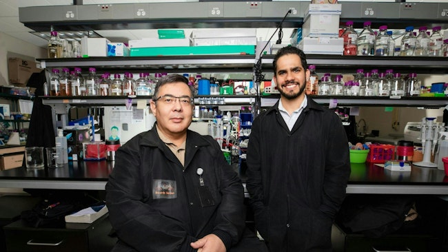 Ramón Sánchez (pictured right), a doctoral candidate within UTEP's chemistry program, has identified a novel method for treating bacteria in 'produced water' through the use of bacteriophages. Ricardo Bernal, Ph.D., (pictured left) is an associate professor of chemistry and biochemistry at UTEP and Sánchez' doctoral advisor.