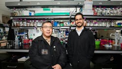 Ramón Sánchez (pictured right), a doctoral candidate within UTEP's chemistry program, has identified a novel method for treating bacteria in 'produced water' through the use of bacteriophages. Ricardo Bernal, Ph.D., (pictured left) is an associate professor of chemistry and biochemistry at UTEP and Sánchez' doctoral advisor. Ramón Sánchez (pictured right), a doctoral candidate within UTEP's chemistry program, has identified a novel method for treating bacteria in 'produced water' through the use of bacteriophages. Ricardo Bernal, Ph.D., (pictured left) is an associate professor of chemistry and biochemistry at UTEP and Sánchez' doctoral advisor.