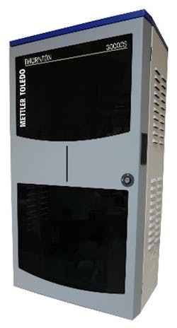 Figure 6' A chloride/sulfate analyzer. The instrument separates ions in the sample via the process of capillary electrophoresis. The ions are then measured by a conductivity analyzer. Figure 6' A chloride/sulfate analyzer. The instrument separates ions in the sample via the process of capillary electrophoresis. The ions are then measured by a conductivity analyzer.