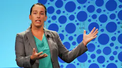 Water Environment Federation president Aimeé Killeen speaks during Monday's opening general session at WEFTEC 2024 in New Orleans.