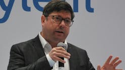 Martin Bureau speaks during Monday's presentation at WEFTEC. Martin Bureau speaks during Monday's presentation at WEFTEC.