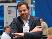 WSP's Joshua Palmer interacts with the audience during Tuesday's Global Stage presentation at WEFTEC 2024 in New Orleans. WSP's Joshua Palmer interacts with the audience during Tuesday's Global Stage presentation at WEFTEC 2024 in New Orleans.