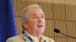 Jeff Hannapel speaks during a presentation on PFAS management on Wednesday morning at WEFTEC 2024 in New Orleans. Jeff Hannapel speaks during a presentation on PFAS management on Wednesday morning at WEFTEC 2024 in New Orleans.