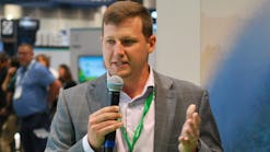 Schneider Electric water and wastewater business development leader Jacob Thompson speaks at the company's booth at WEFTEC 2024 in New Orleans. Schneider Electric water and wastewater business development leader Jacob Thompson speaks at the company's booth at WEFTEC 2024 in New Orleans.