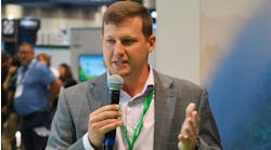 Schneider Electric water and wastewater business development leader Jacob Thompson speaks at the company's booth at WEFTEC 2024 in New Orleans. Schneider Electric water and wastewater business development leader Jacob Thompson speaks at the company's booth at WEFTEC 2024 in New Orleans.