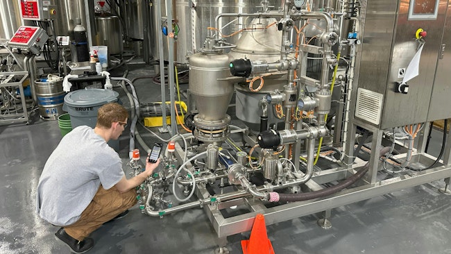The BrewOps DO on a filtration system is used to monitor oxygen and temperature levels post CIP.