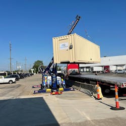 A Hydro Reserve treatment container arriving on-site for system installation and commissioning. A Hydro Reserve treatment container arriving on-site for system installation and commissioning.