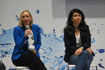120 Water’s Megan Glover (left) and Xylem’s Sivan Zamir (right) were joined by Ecolab’s Brian Larsen in a wide-ranging discussion moderated by the University of Michigan’s Glen Daigger at WEFTEC 2025. 120 Water’s Megan Glover (left) and Xylem’s Sivan Zamir (right) were joined by Ecolab’s Brian Larsen in a wide-ranging discussion moderated by the University of Michigan’s Glen Daigger at WEFTEC 2025.