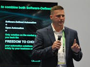 Schneider Electric's Jacob Thompson speaks during a presentation at WEFTEC 2025 in Chicago. Schneider Electric's Jacob Thompson speaks during a presentation at WEFTEC 2025 in Chicago.