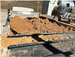 Centrifuges dewater the thickened sludge to approximately 50% solids by weight. Centrifuges dewater the thickened sludge to approximately 50% solids by weight.