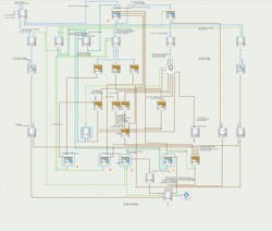 Figure <span style='mso-element: SEQ Figure * ARABIC 1: Generic semiconductor site digital twin map showing reclaim opportunities. 1 – UPW squeezer RO, 2-EOP/reclaim RO,3 – POU (point of use abatement RO), 4- HF reclaim RO, 5 – UPW make up. Figure <span style='mso-element: SEQ Figure * ARABIC 1: Generic semiconductor site digital twin map showing reclaim opportunities. 1 – UPW squeezer RO, 2-EOP/reclaim RO,3 – POU (point of use abatement RO), 4- HF reclaim RO, 5 – UPW make up.