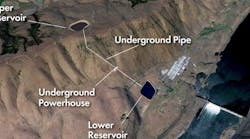 Aerial view of Goldendale Pumped Storage project. Courtesy Rye Development/YouTube video screenshot Aerial view of Goldendale Pumped Storage project. Courtesy Rye Development/YouTube video screenshot